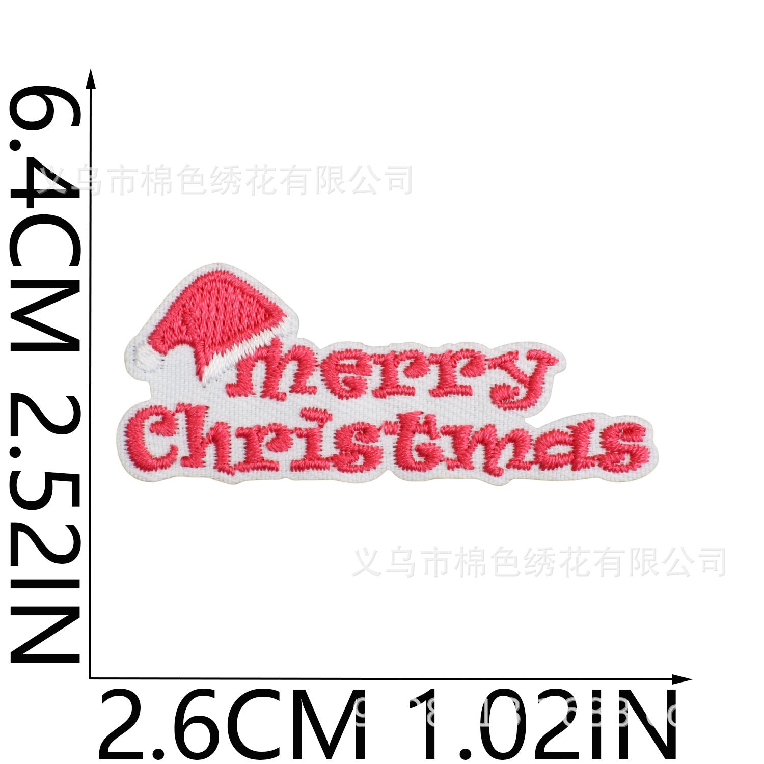 Wholesale Pink Santa Embroidered Iron On Patch Heart Candy Design Decorative Patch For Bags Clothing Holiday Craft Supply