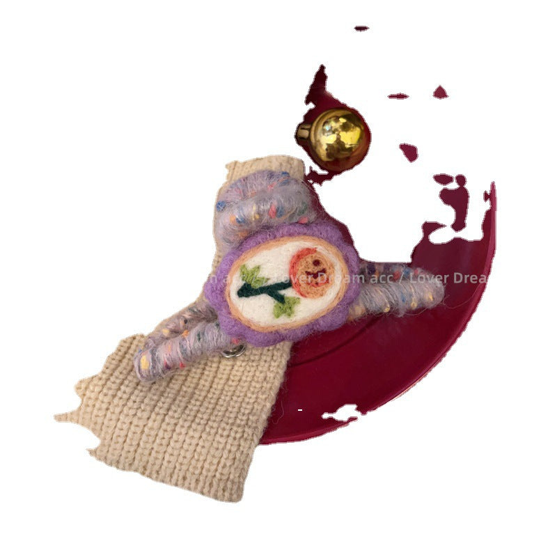 Wholesale Color Knitted Wool Bears Rabbit Flowers Plush Hair Clips