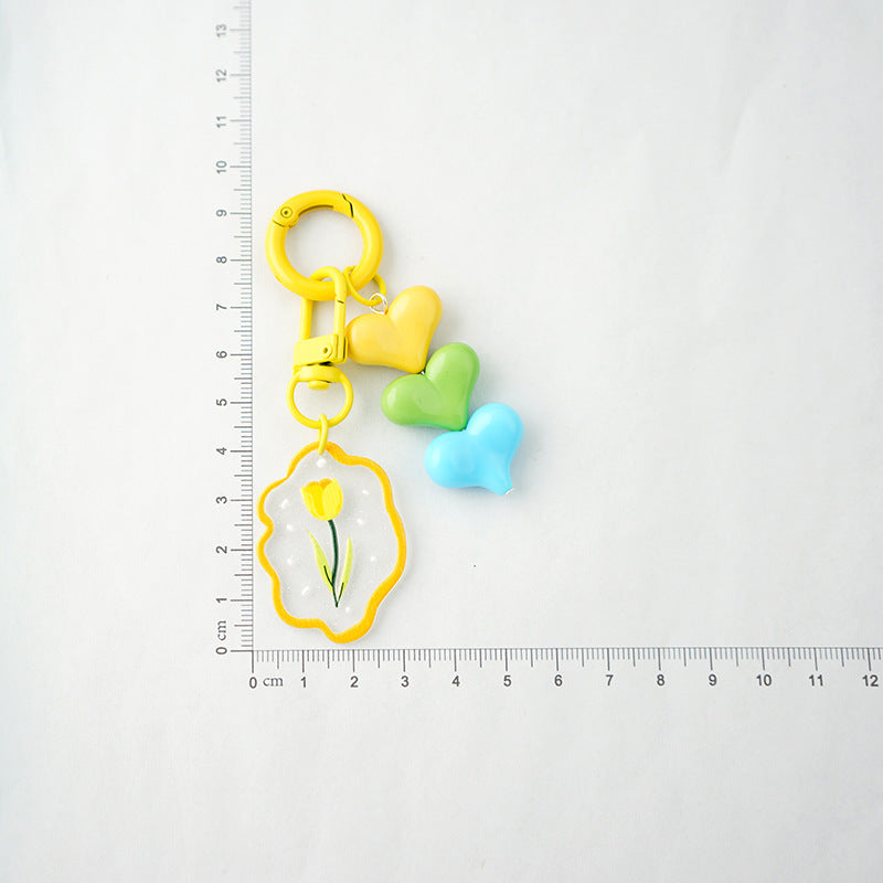 Llavero de amor de gradiente acrílico al por mayor