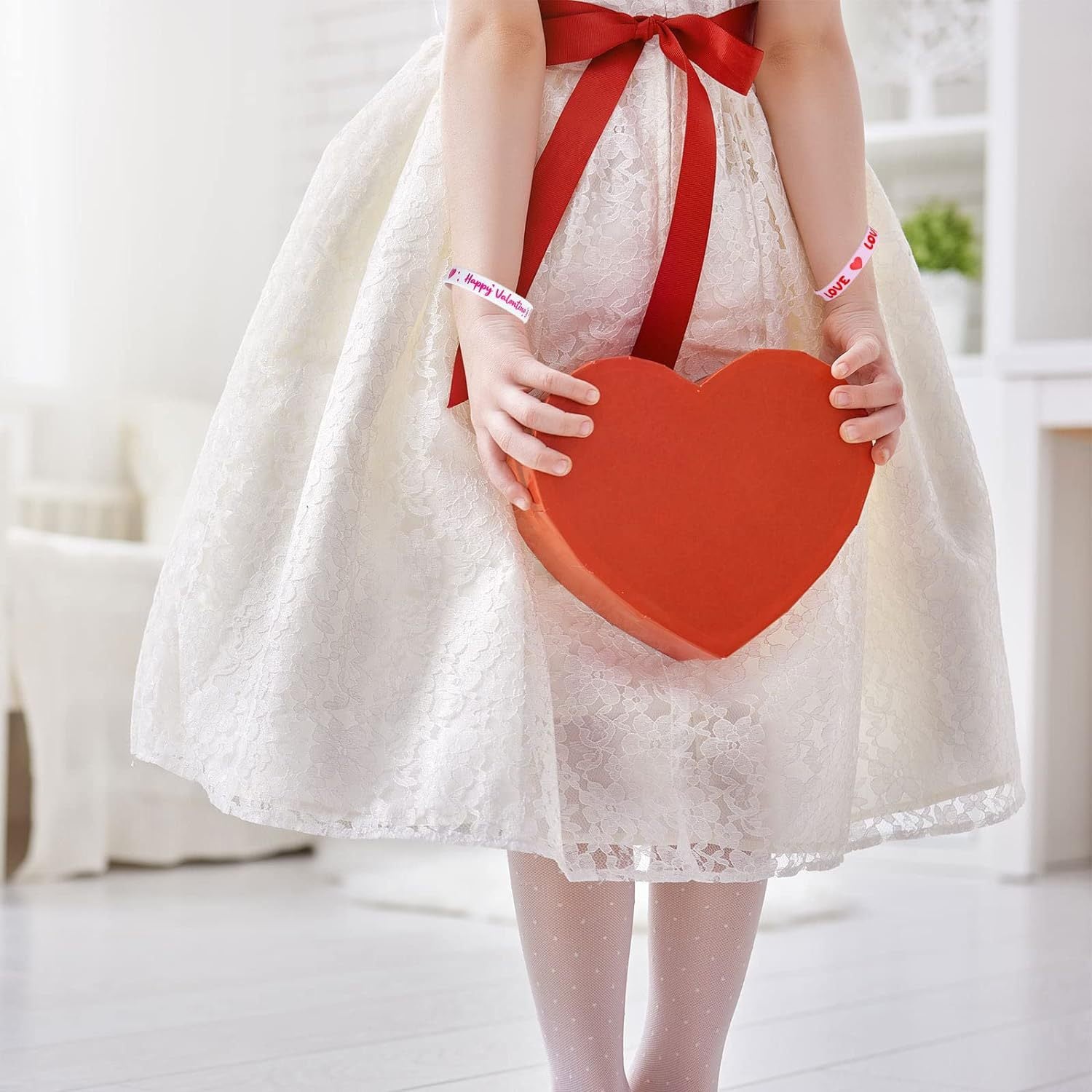 Wholesale 20PCS Valentine's Day Pink Silicone Bracelet