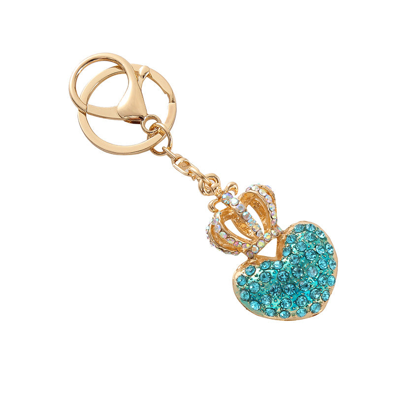 Wholesale Heart Diamond Crown Keychain