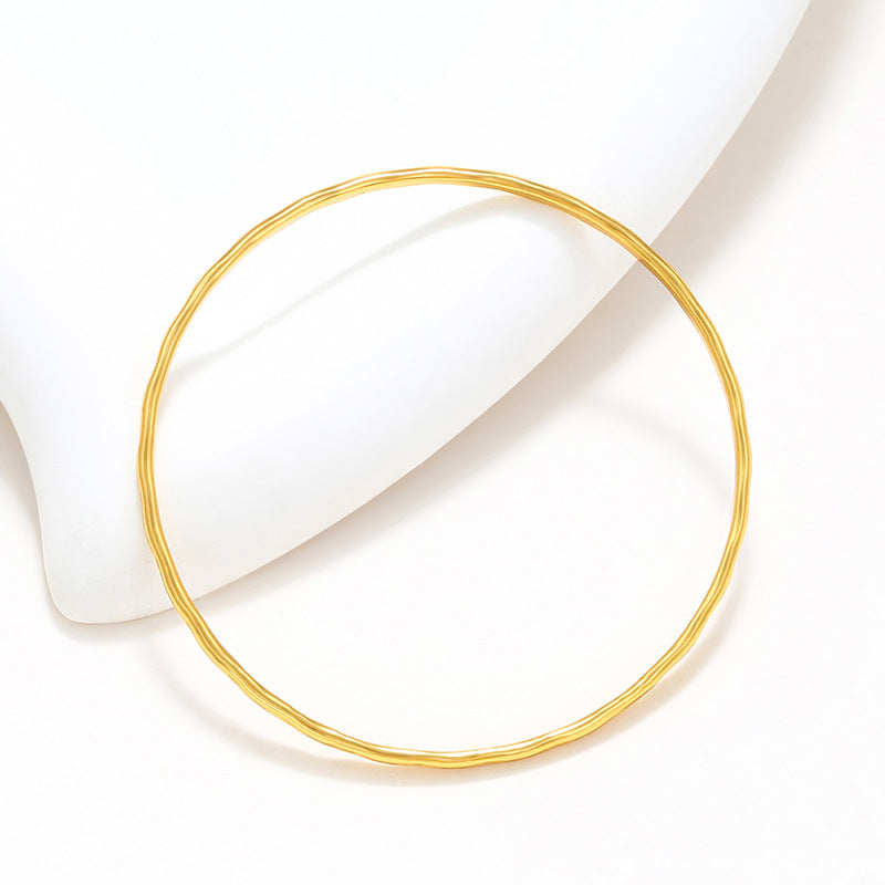 Wholesale 24K Gold-plated Brass Bracelet with A Simple, Fine Circle Simulation Bracelet