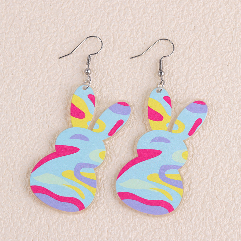 Wholesale Easter Rabbit Radish Chicken Acrylic Printed Earrings