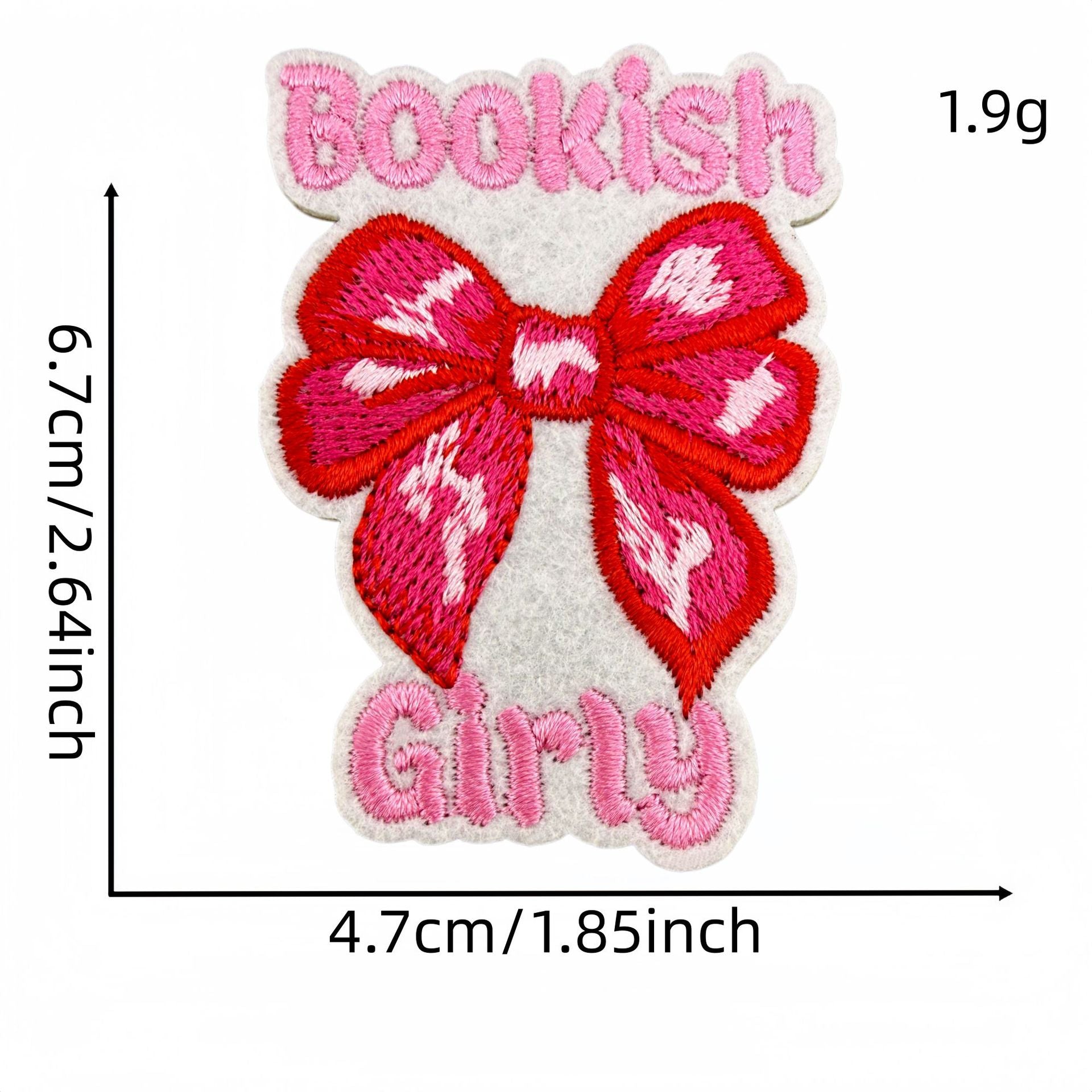 Wholesale Pink Reading Theme Embroidered Patches Book Decorative Stickers 15Pcs For Clothes Bags DIY Gift Boutique Resale