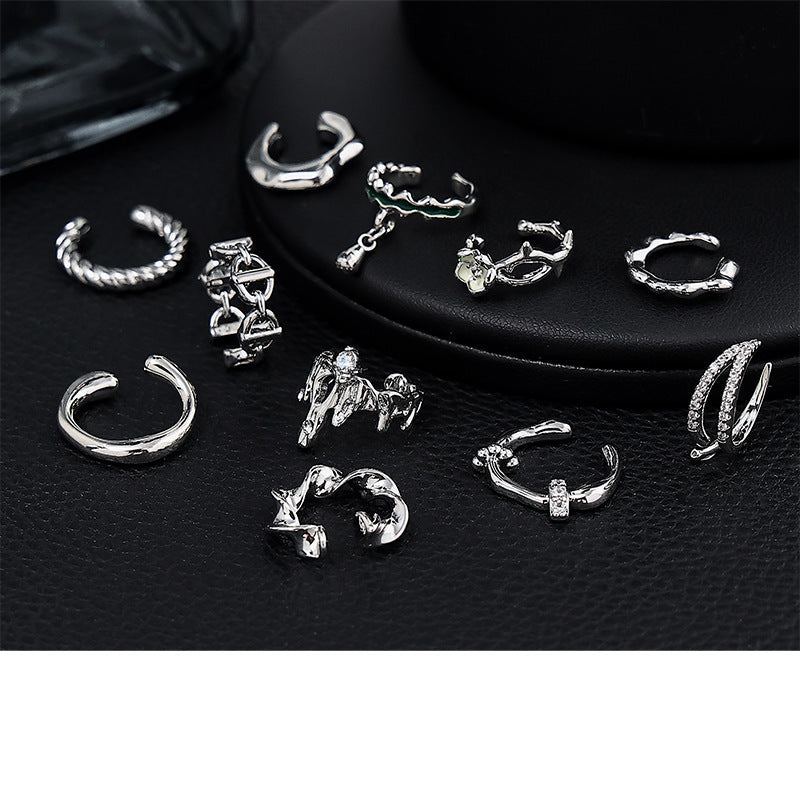 Wholesale Unique Irregular Shape Zirconium No Ear Bone Clip Earrings
