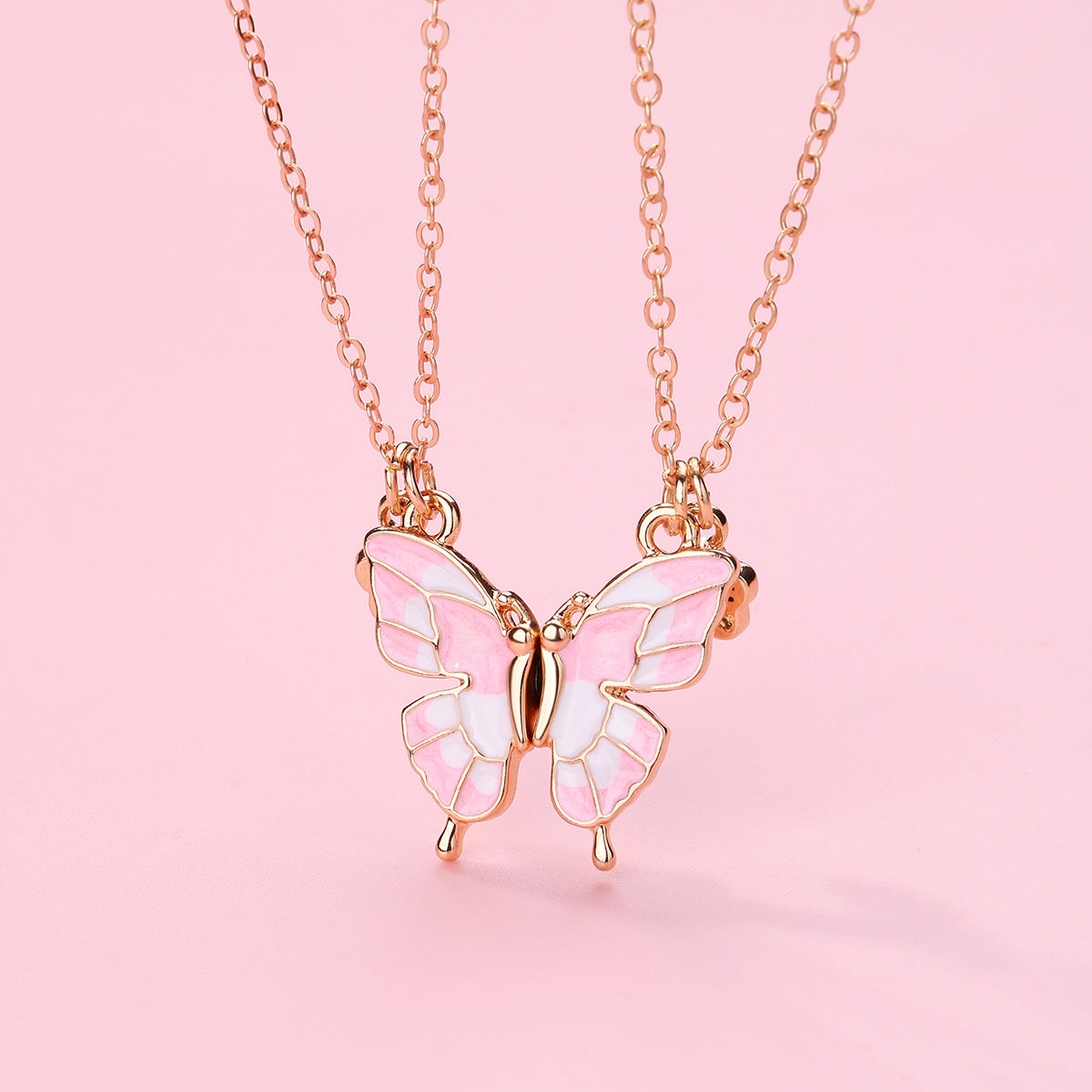 Wholesale butterfly necklace cartoon children BFF good friend necklace