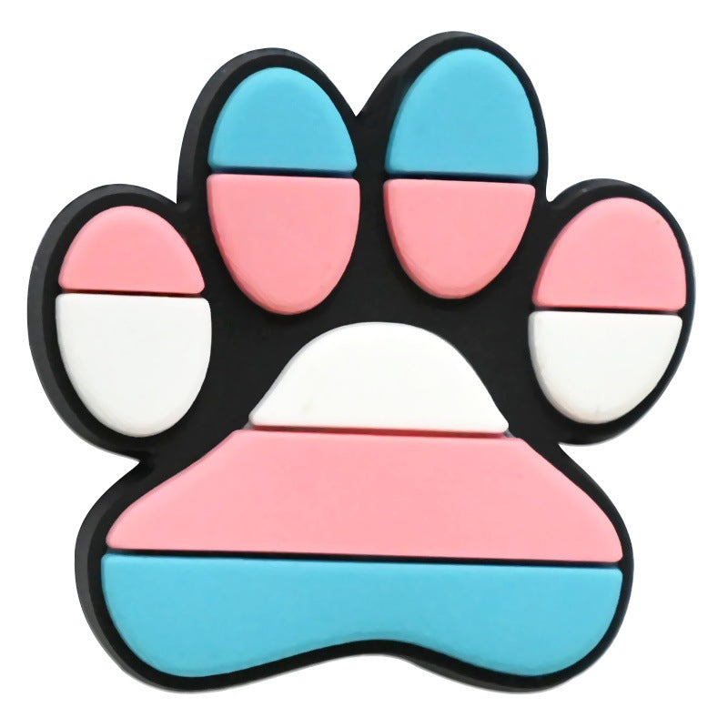 Wholesale  Random 100pcs/pack  Cute dog paw print PVC soft rubber ballpoint pen handmade beading