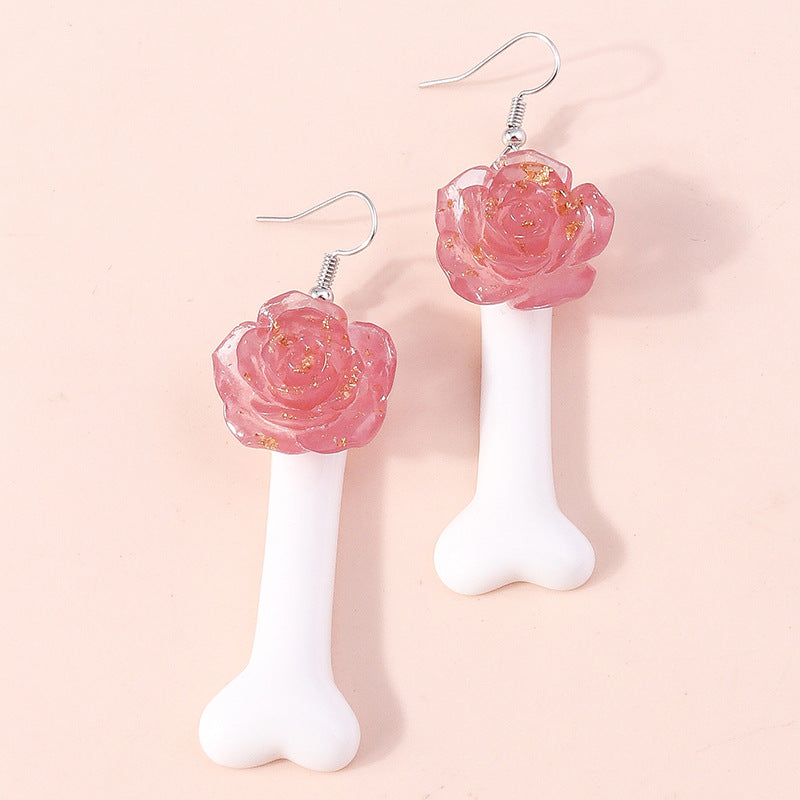 Wholesale Romantic Rose Bone Earrings