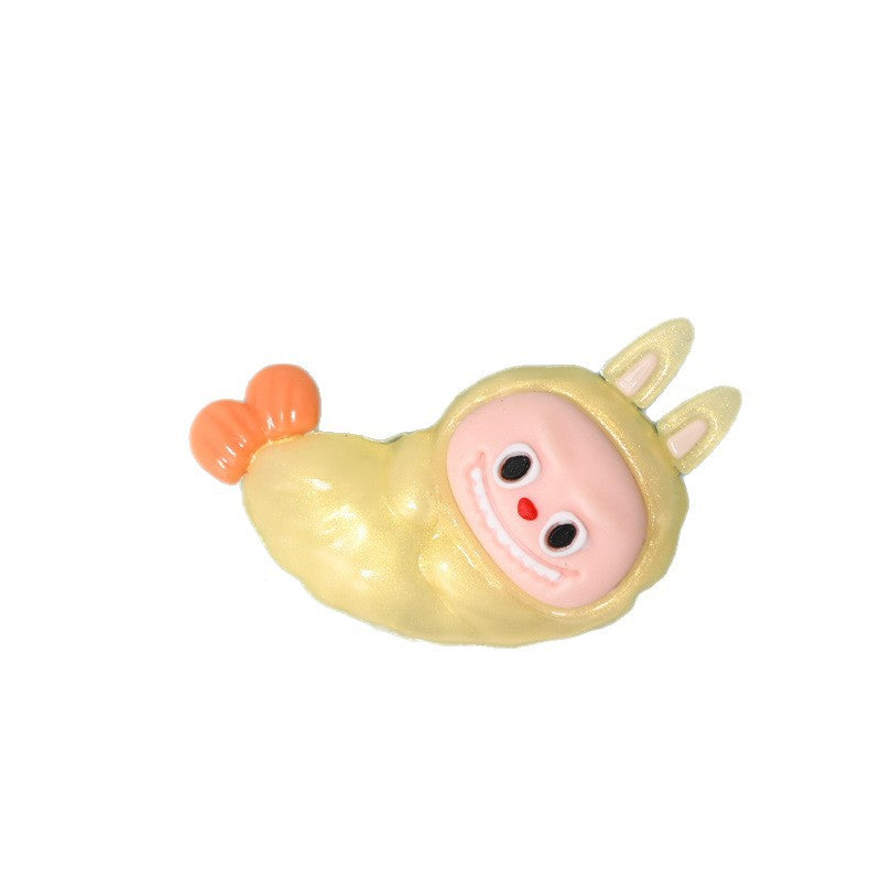 Wholesale 10pcs/pack oft silicone cartoon fried shrimp rubber beads