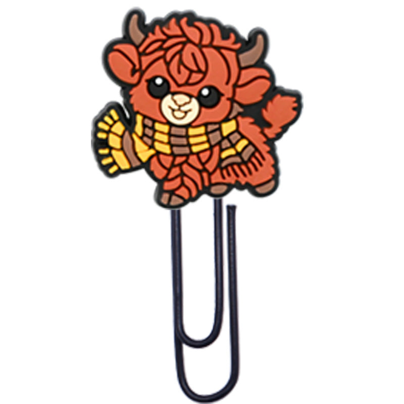 Wholesale  Random 50pcs/pack   Highland Cattle Yak Paper Clip Bookmark