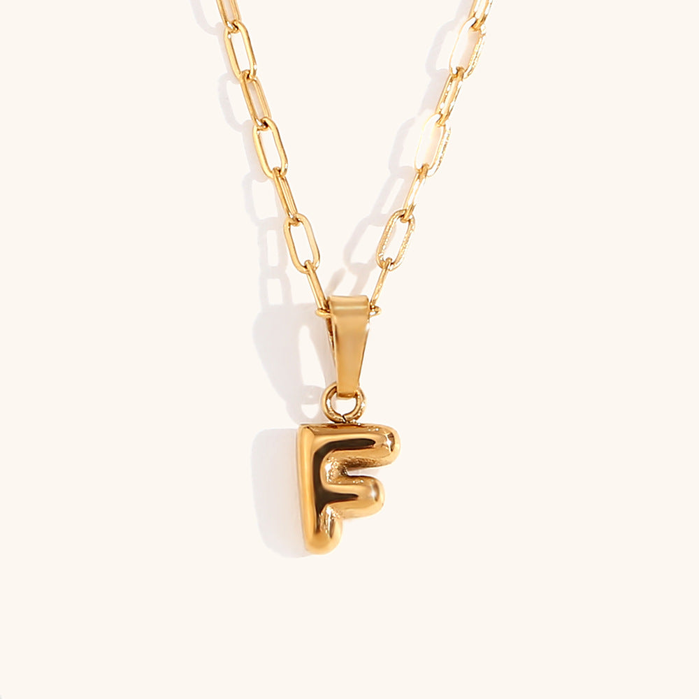 Wholesale Mini Bubble Letter 18K Necklaces