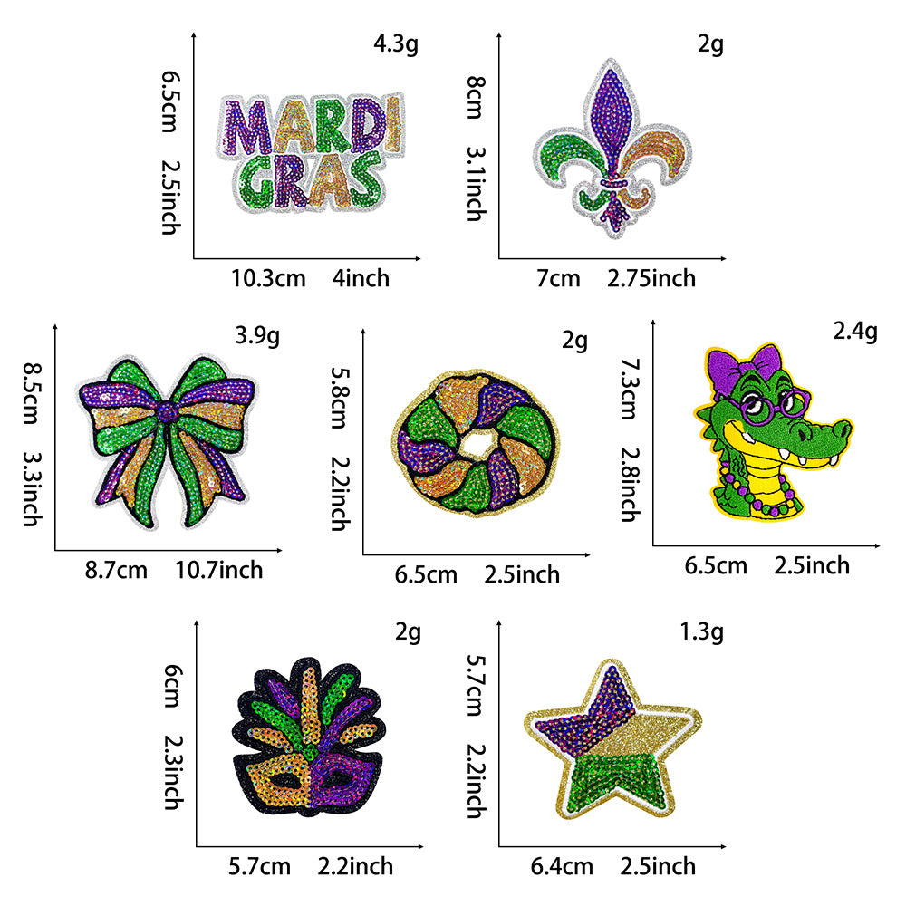 Wholesale Embroidered Iron On Patch New Orleans Carnival King Cake Mask Design Party Coat Decoration Fashion Accessory