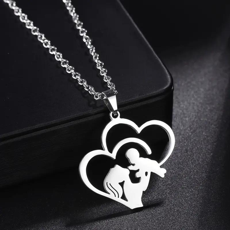 Wholesale Stainless steel mother and daughter son necklace