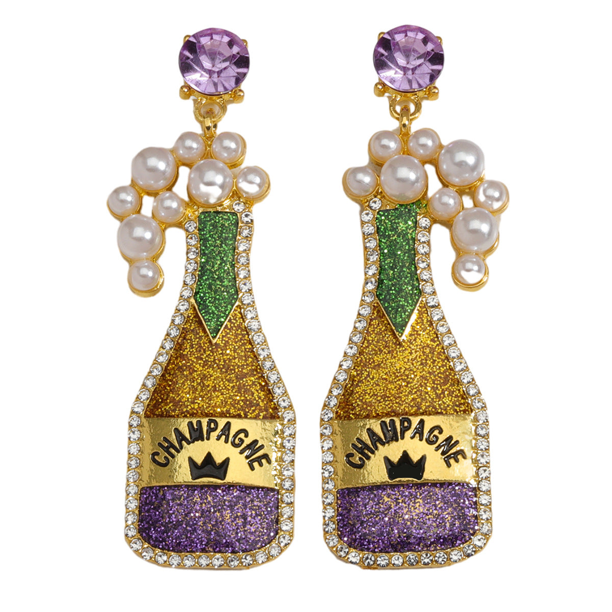 Wholesale St. Patrick's Day Carnival Color-blocked Oil Drop Personality Fashion Street Party Earrings