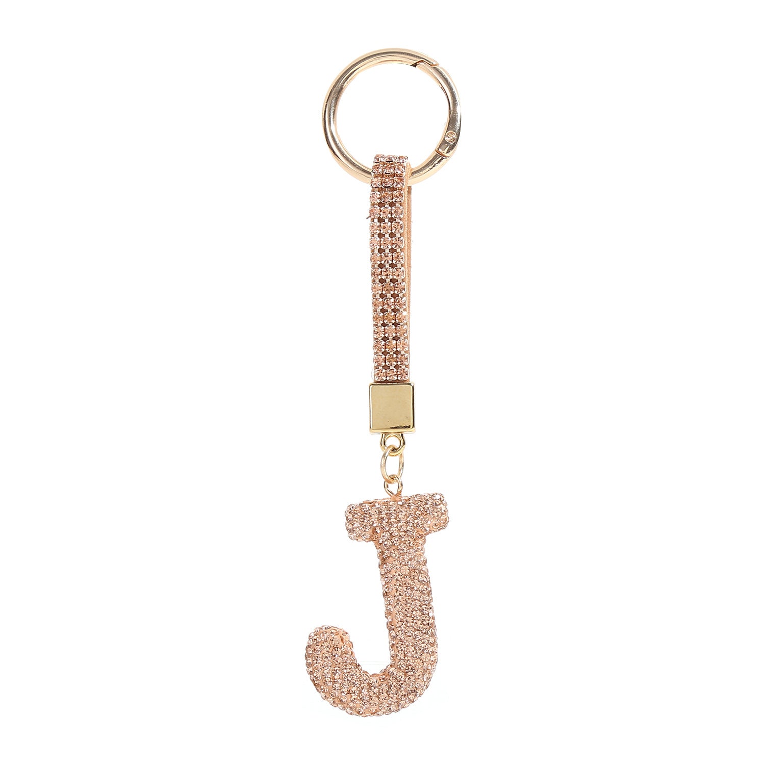 Wholesale Full Diamond Clay Letter J Keychain