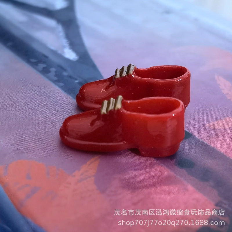 Wholesale Dollhouse Mini Simulation Leather Shoes Doll Accessories