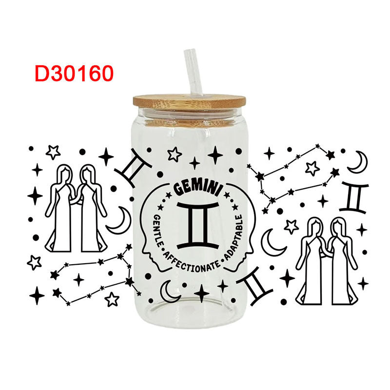 Wholesale  Black and white style  16oz Cup UV DTF Wraps 16oz Cup UV DTF Wraps