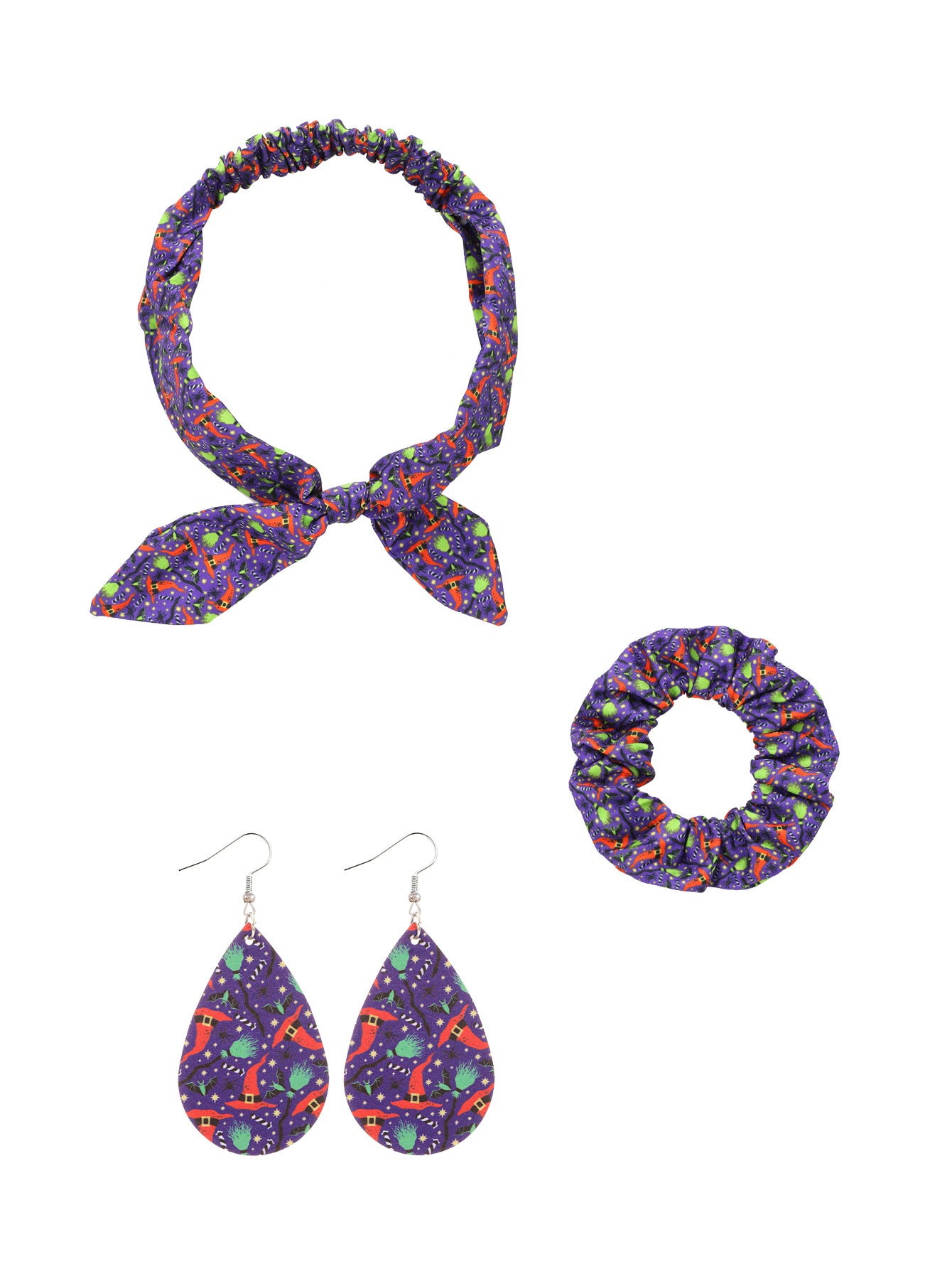 Wholesale New Sweet and Cute Polka Dot Print Bunny Headband Headband Hoop Earrings Three-piece Set