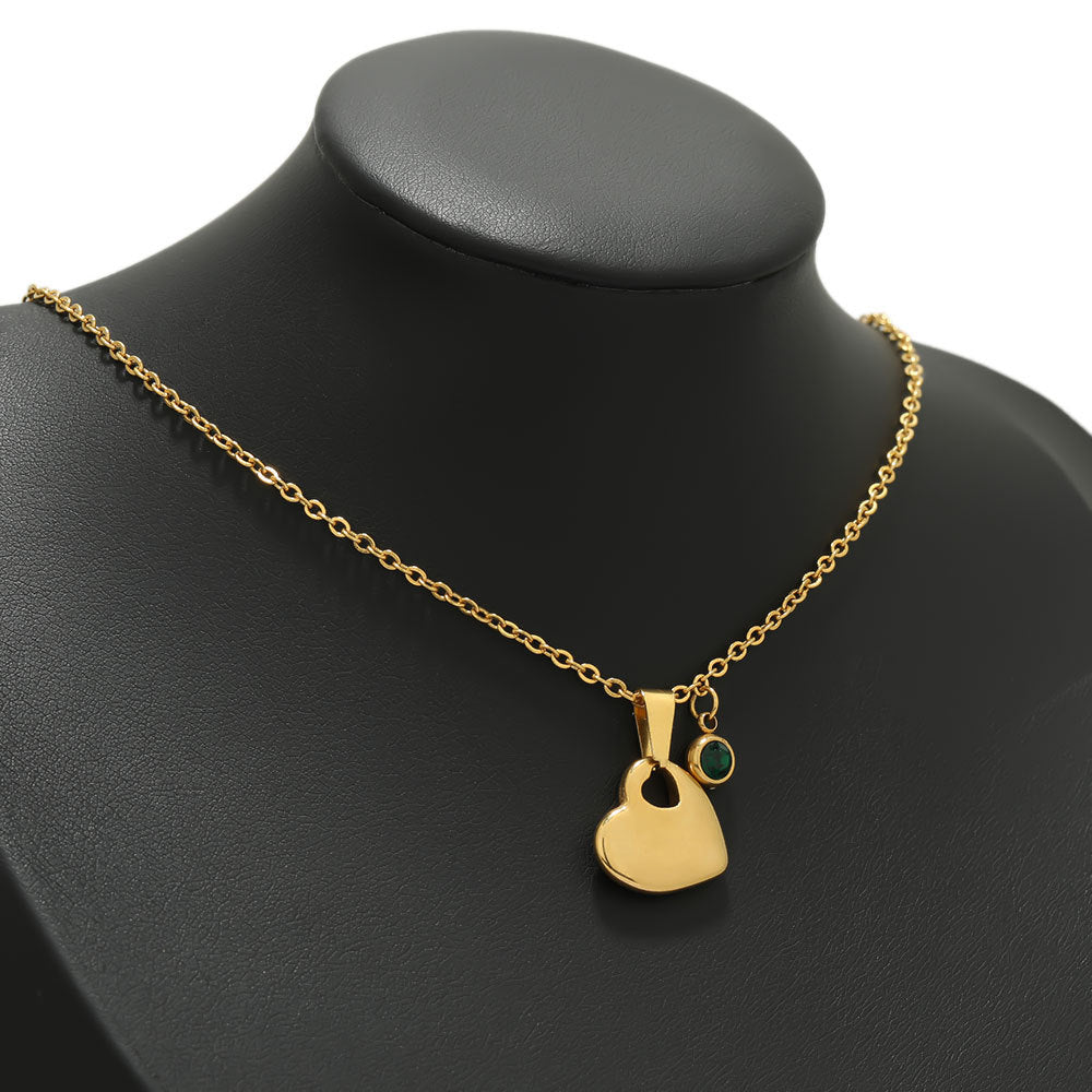 Wholesale 5PCS/PACK Stainless Steel Three-dimensional Peach Heart Small Pendant DIY Jewelry Pendant