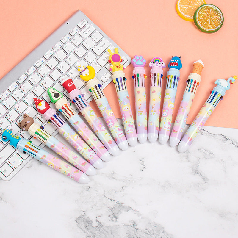 Wholesale Cartoon Head Ten Color Pen