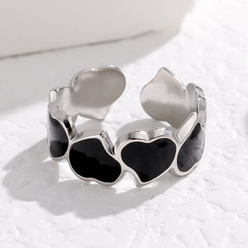 Wholesale Titanium Steel Oil Dripping Open Ring