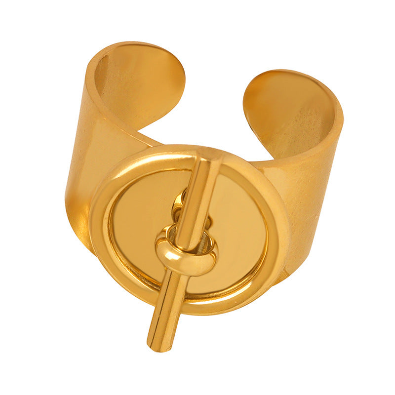 Anillo de oro de 21 km al por mayor de acero de titanio