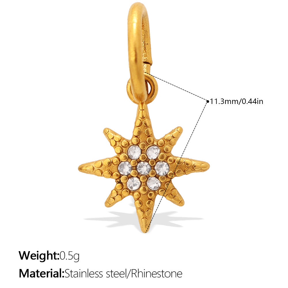 Wholesale Star Moon Angel Diamond Set Necklace Pendant Accessories