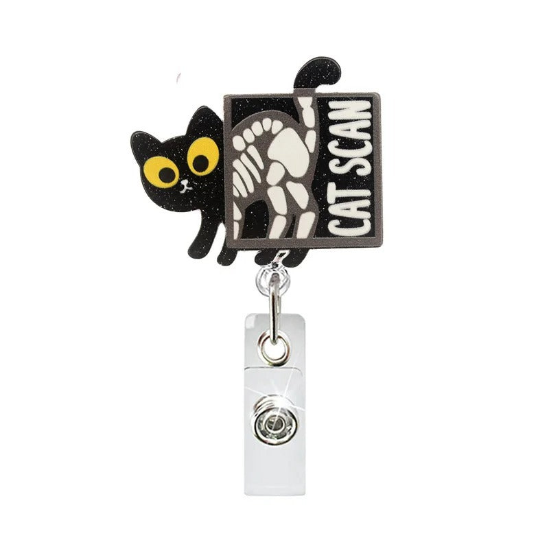 Wholesale 10pcs Acrylic Fun Badge Retractable Keychain