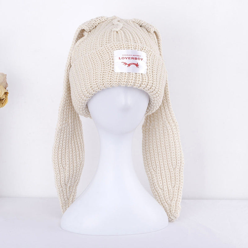 Wholesale Acrylic Long Eared Rabbit Hats for Women's Knitted Hats