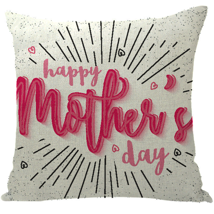 Wholesale Sofa Cushion Home Mother's Day Hug Linen Letter Print Pillowcase