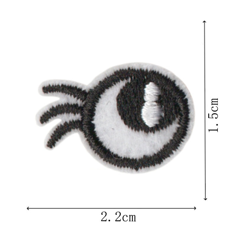 Wholesale Embroidered Cartoon Eye Patches Iron On DIY Decorative Accent For Towels Clothing Craft Supply