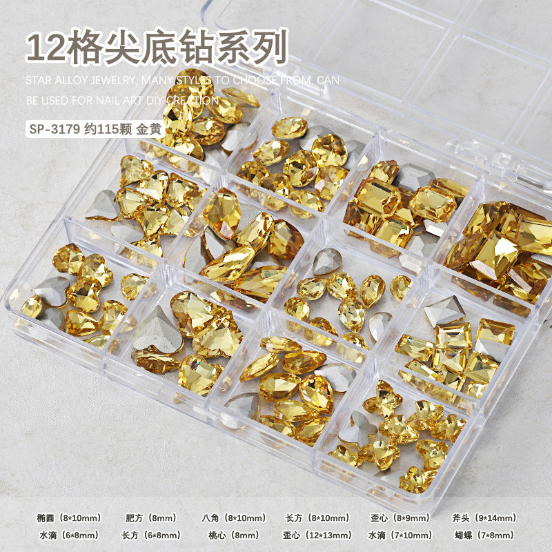 Wholesale Twelve-grid box nail art diamond decoration