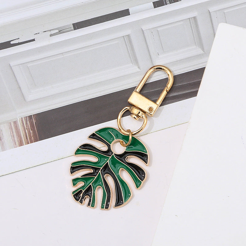 Wholesale Alloy Drip Oil Simulation Colored Leaf Turtle Back Leaf Keychain