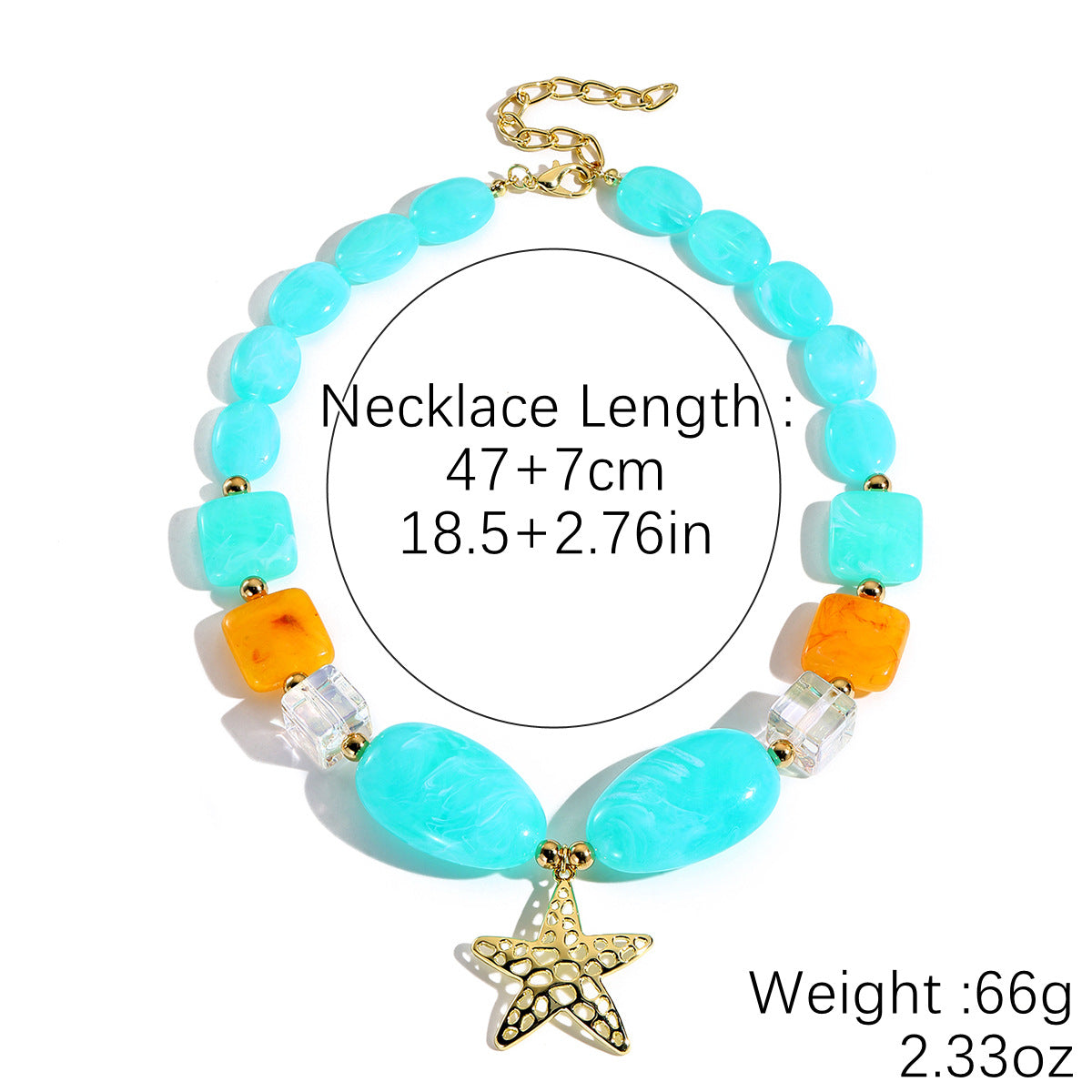 Wholesale Bohemian-style acrylic beaded necklace