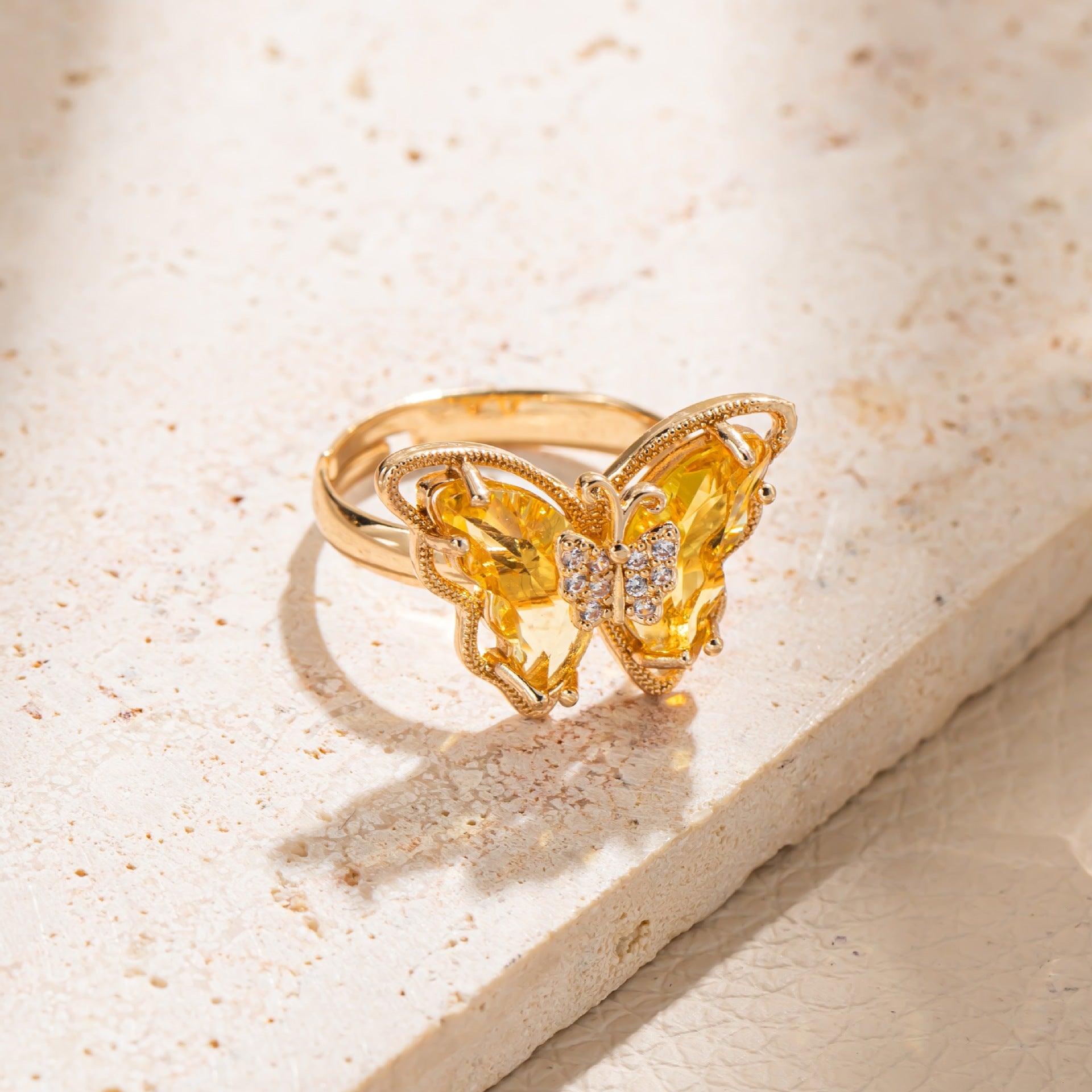 Wholesale Korean Sweet Butterfly Diamond Ring