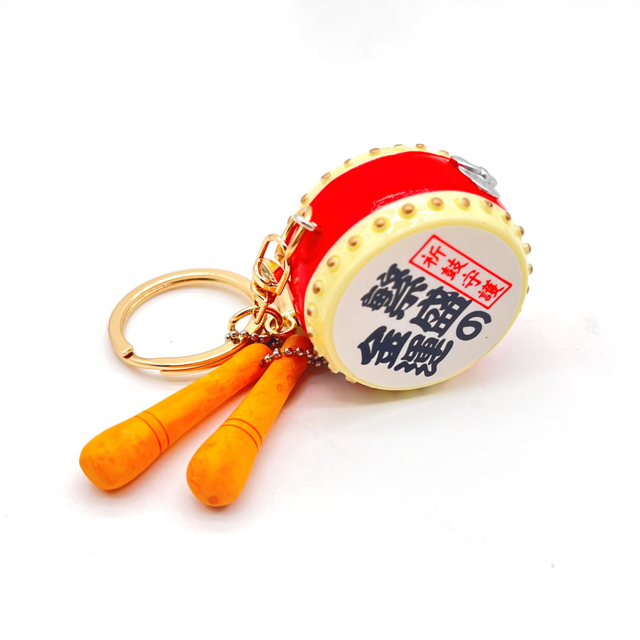 Wholesale Creative Wooden Small Simulation Drum Keychain