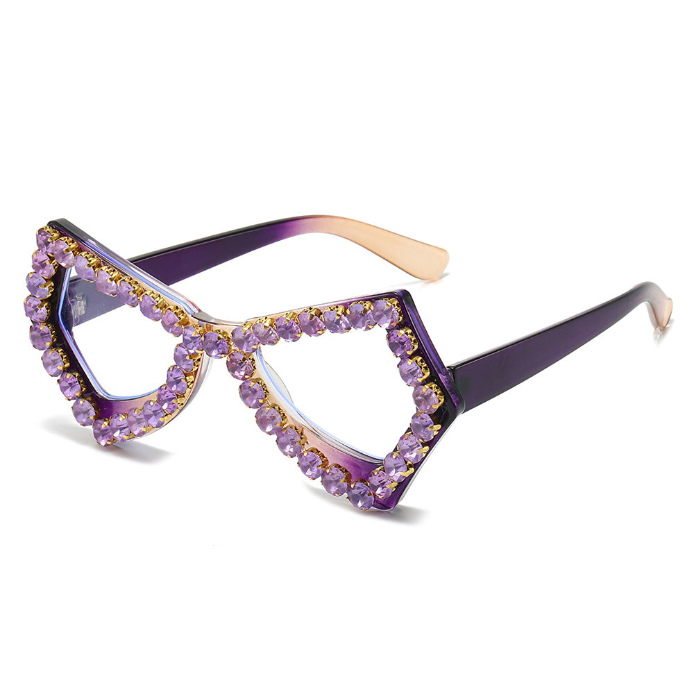 Wholesale Large Frame Diamond Butterfly Eyeglass Frames