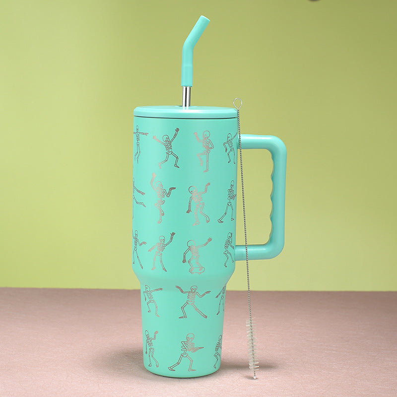 Wholesale Tumbler 40oz Stainless Steel Skull Car Portable Straw Thermos Cup Ice Bullies Cup