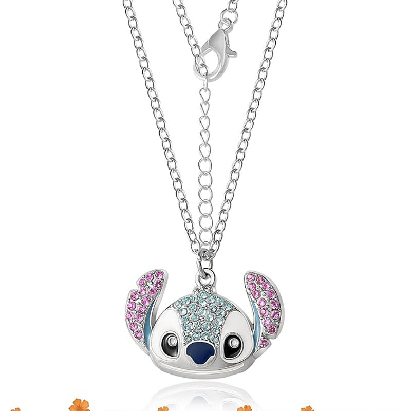 Wholesale Product Cartoon Blue Bear Micro-Set Diamond Oil Drop  Necklace OLY Exclusive