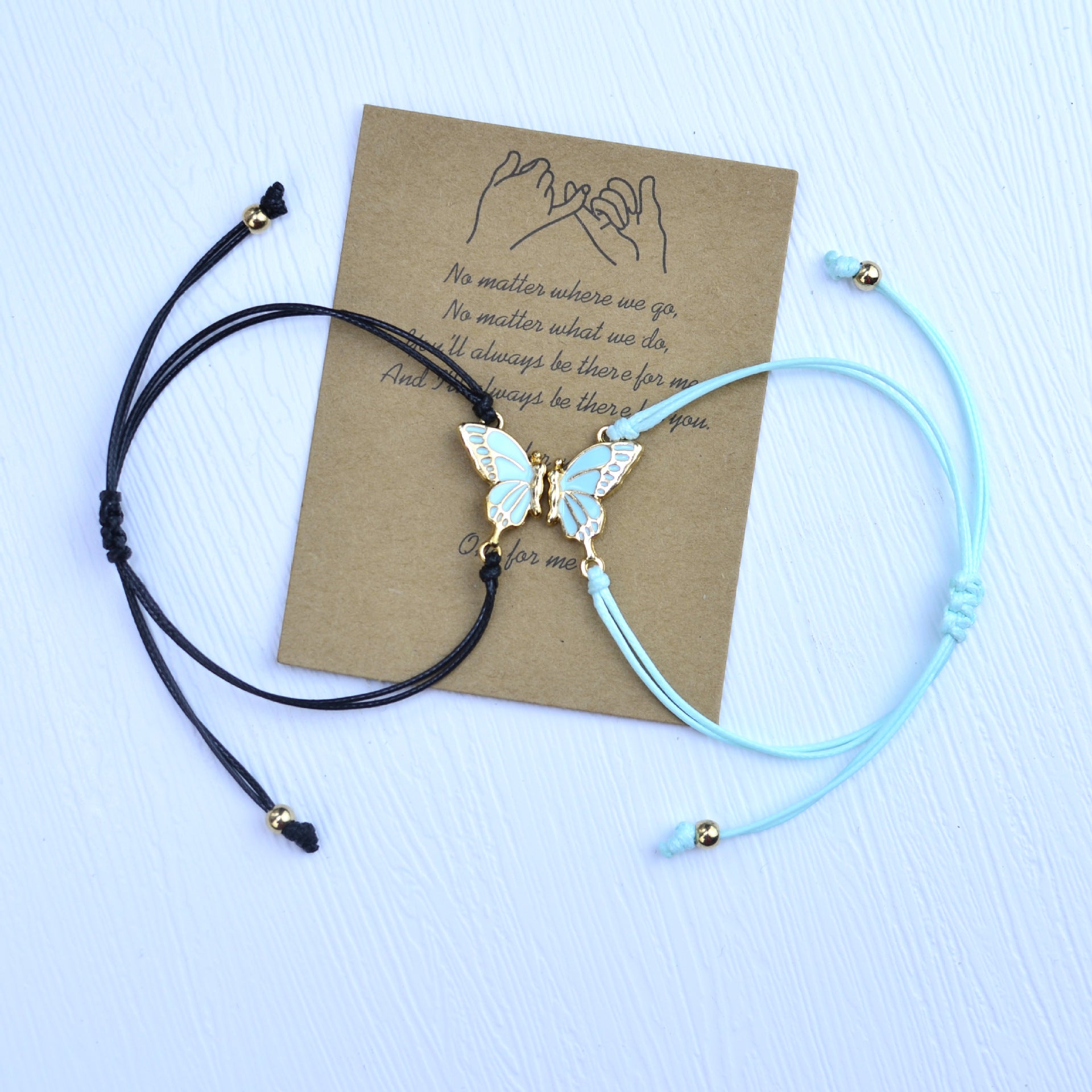 Wholesale Colorful butterfly hand woven adjustable bracelet