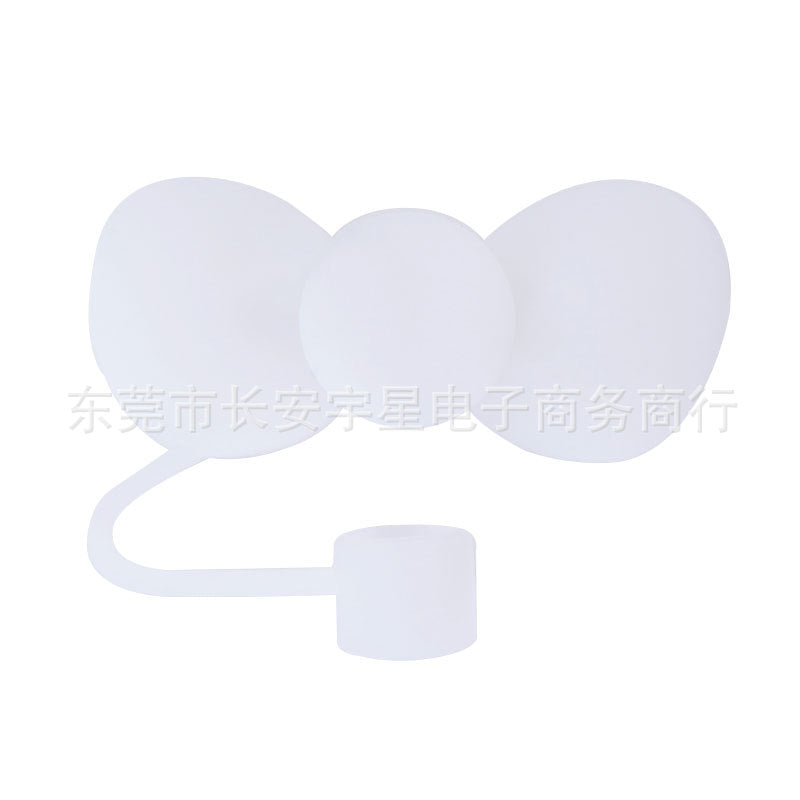 Wholesale cute bow straw plug dust cap 10mm straw lid straw accessories