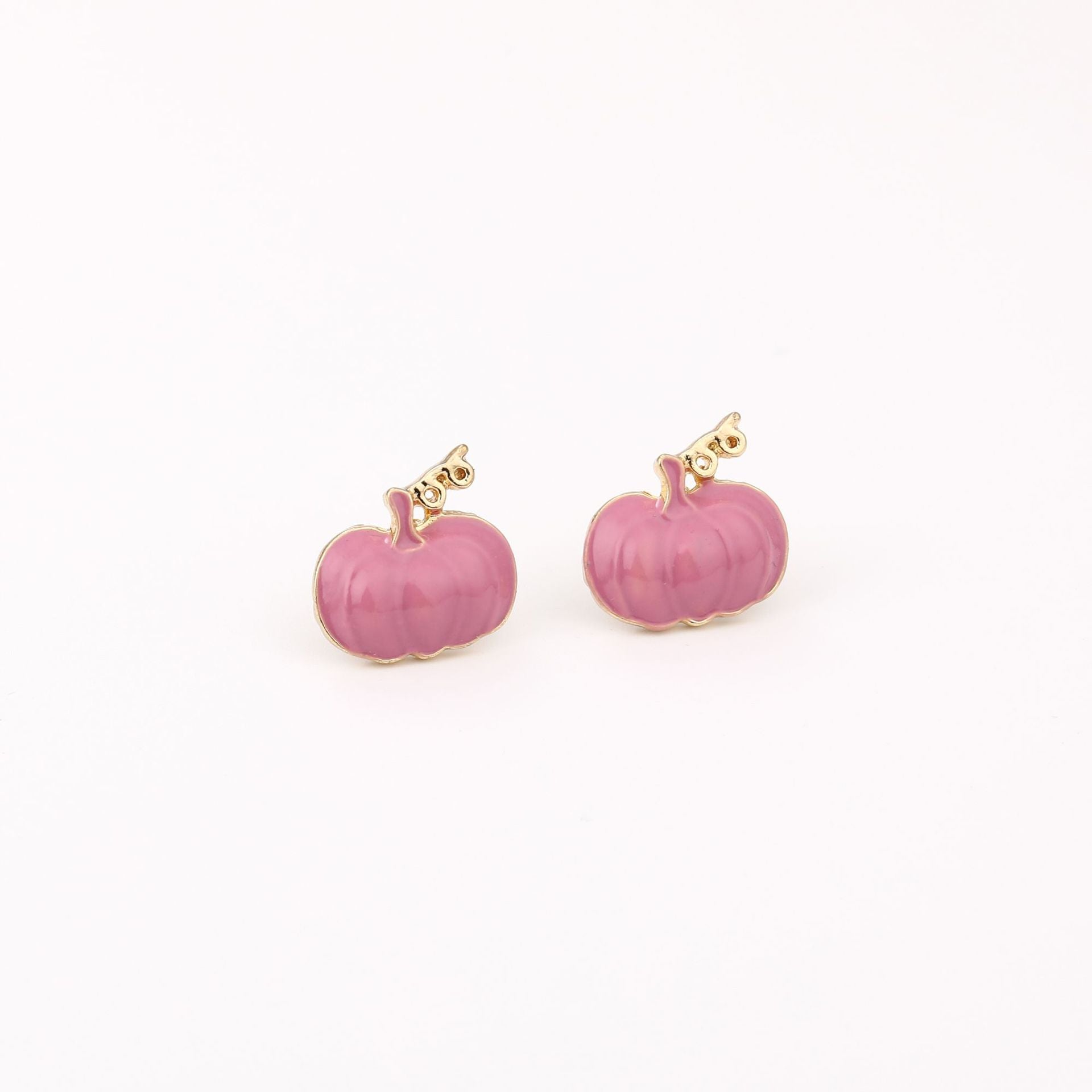 Wholesale  Pumpkin Earrings For Women Cute Small Zinc Alloy Drip Oil Design Creative Gift Trendy Jewelry Accessory For Boutique Resale