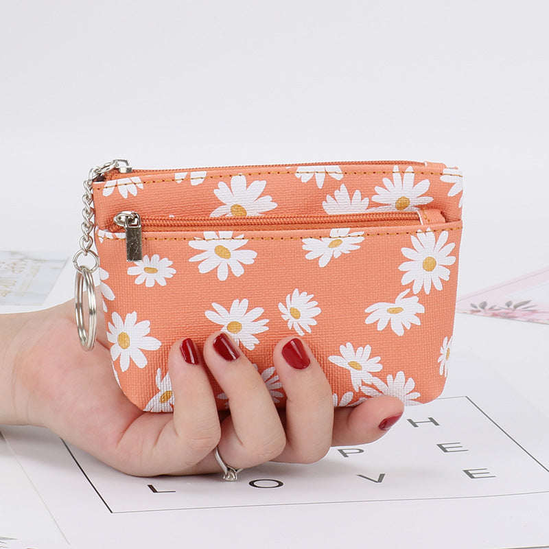 Wholesale PU Daisy Zipper Zero Wallet