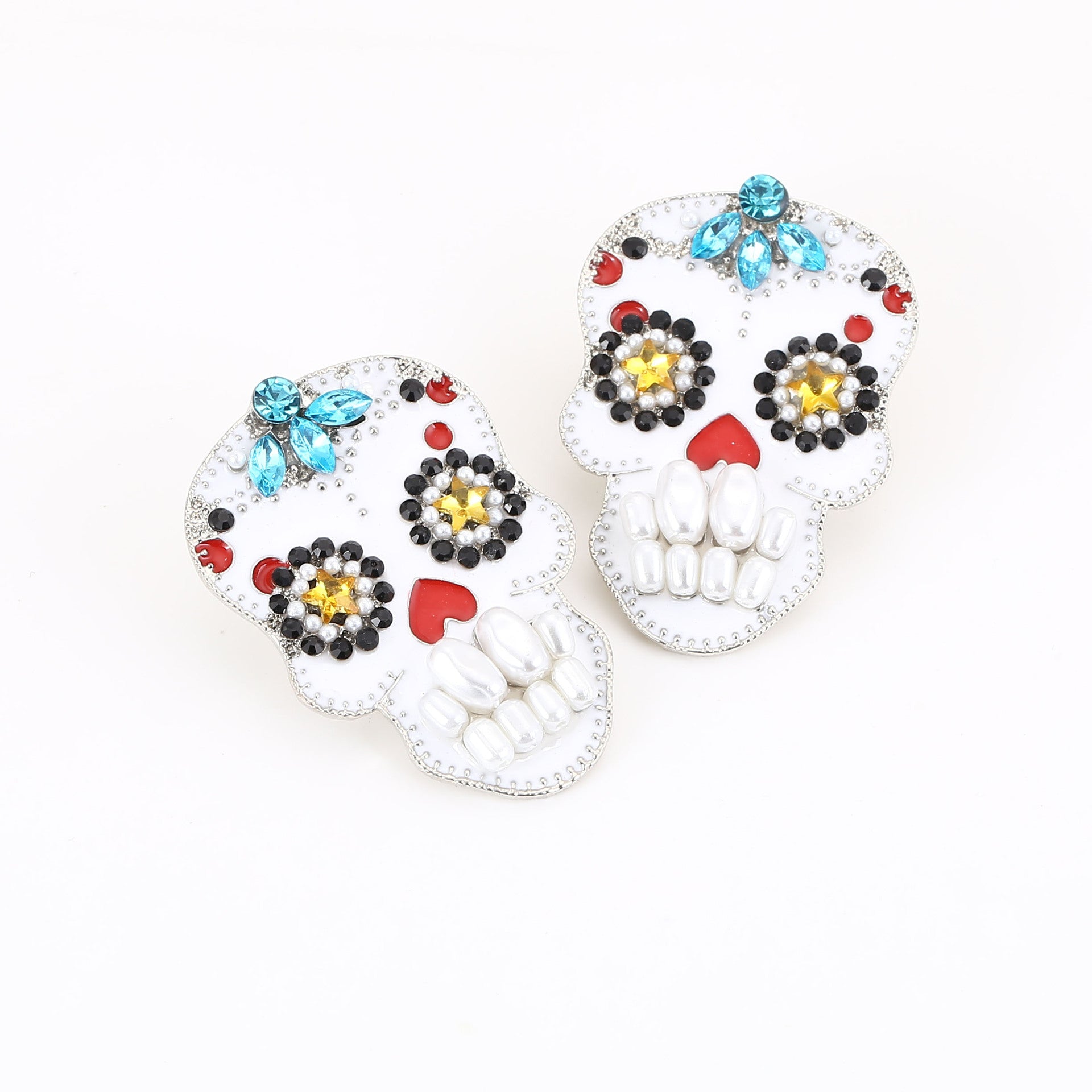 Wholesale Skull Earrings with Pearls