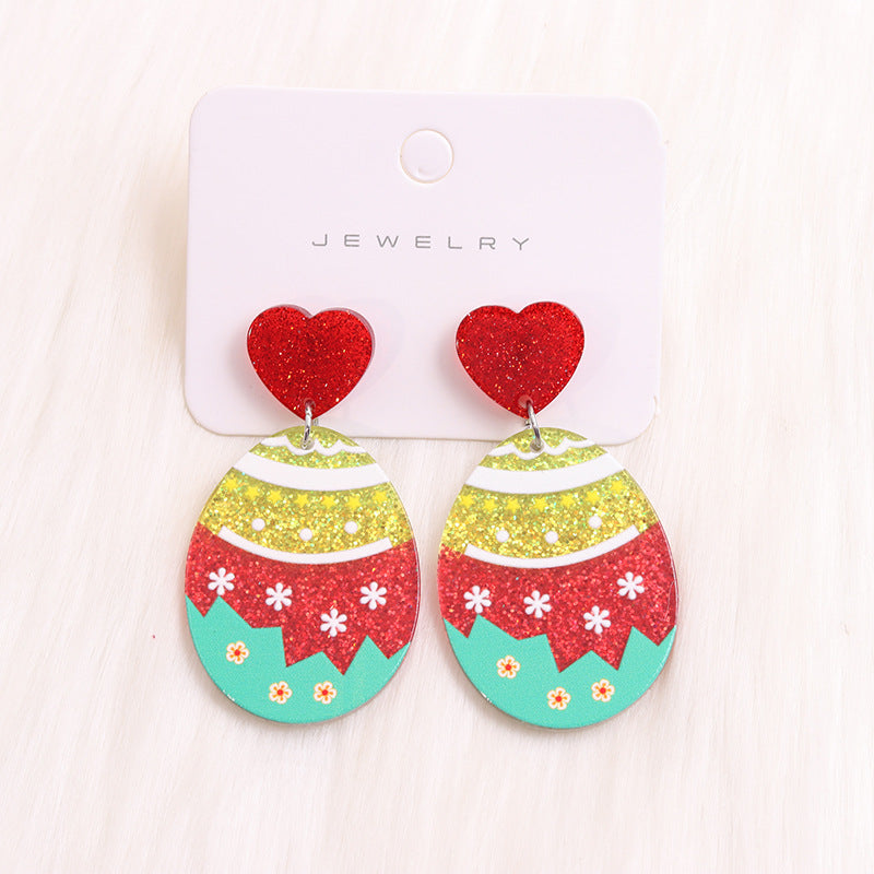 Wholesale Easter Egg Rabbit Acrylic Earrings