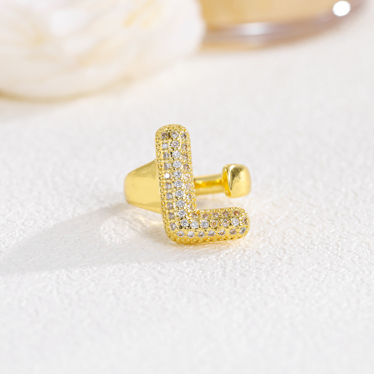 Wholesale  Gold Plated Copper Set with Zircon Open Ring