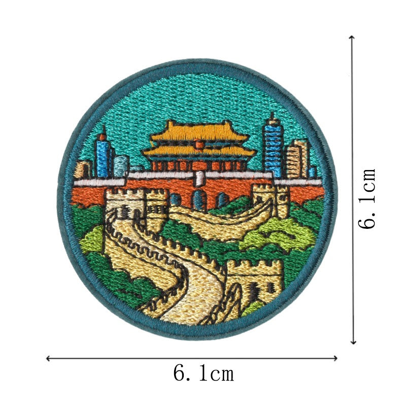 Wholesale World Landmark Embroidered Patches Set Of 9 Iron On DIY Decorative Gift For et