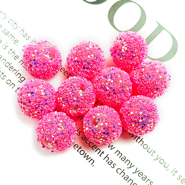 Wholesale 16MM Round Ball Straight Hole Beads Sequin Hanging Beads Jewelry Accessories