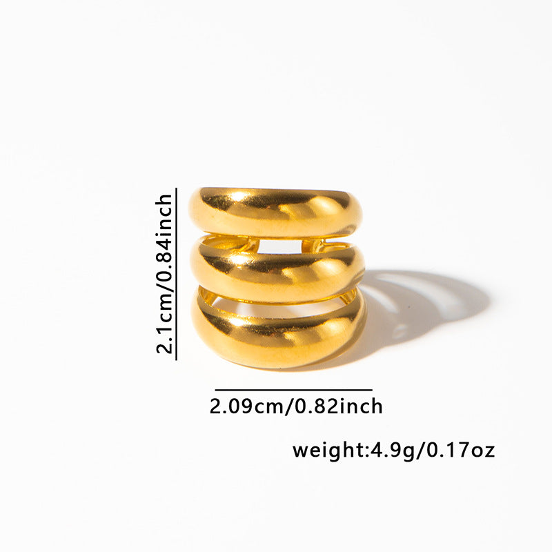 Wholesale Titanium Steel Gold Men' s and Women' s Luxury Adjustable Ring