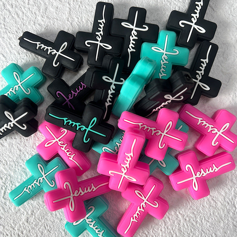Wholesale 10pcs Color Cross Focal Beads